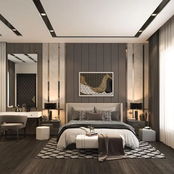 Master Bedroom — residential interior design for project in Punawale, Pune by Leafply Interiors