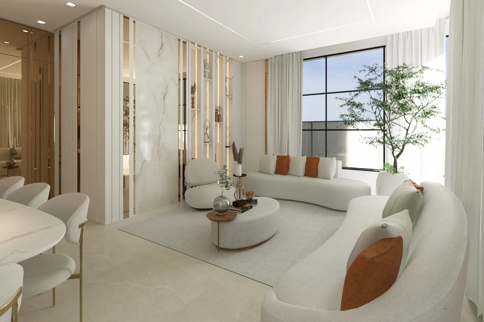 Modern Living Lounge — residential interior design for project in Ravet, Pune by Leafply Interiors
