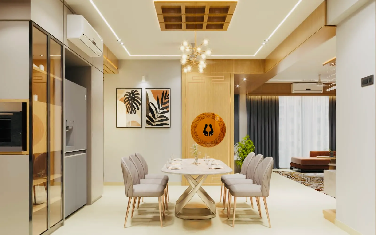 Dining Area — residential interior design for project in Pimpri-Chinchwad, Pune by Leafply Interiors